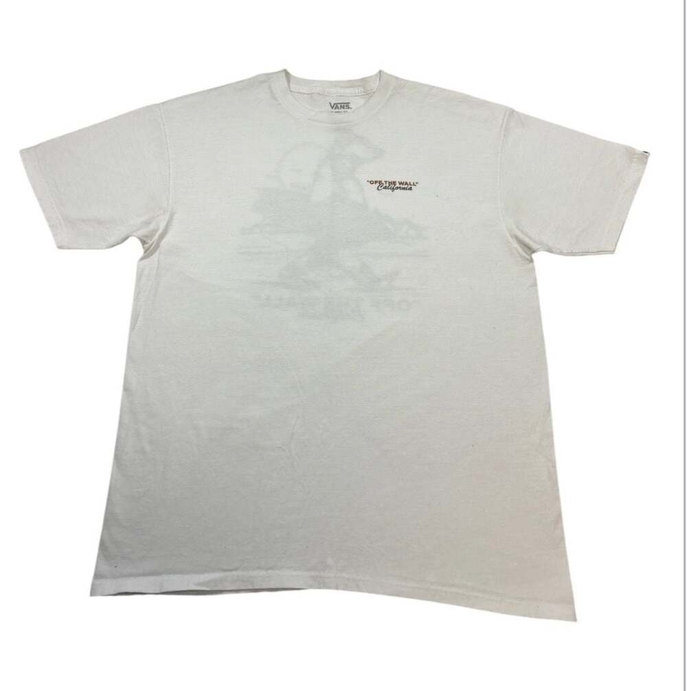Vans Off The Wall California Bear Surfing Graphic T-Shirt White Large